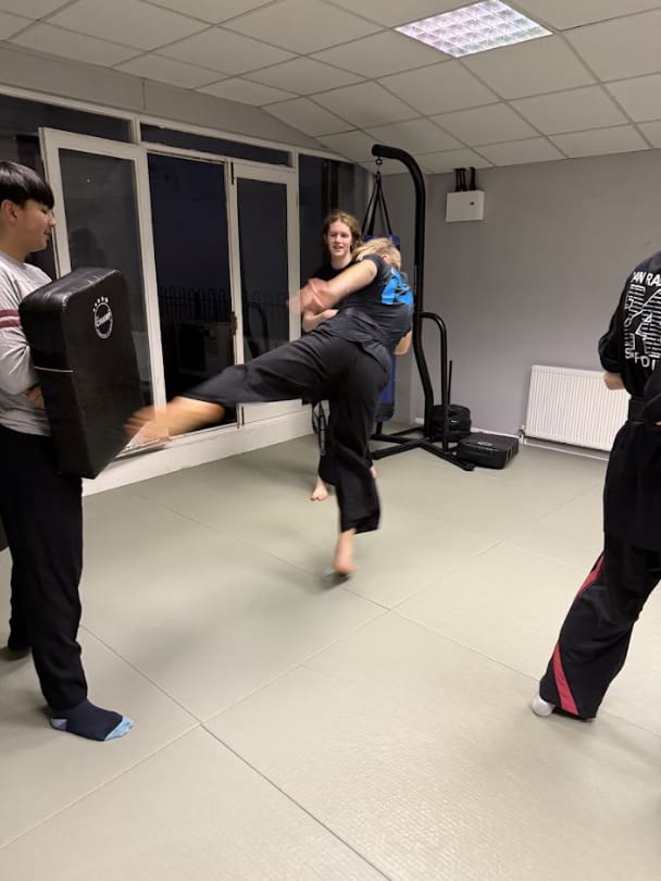 Martial arts training and karate techniques help kids and teenagers improve physical health, fitness, and well-being, while learning self-defense techniques, self-discipline, goal-setting, and respect for authority figures through positive reinforcement and perfect practice for handling various life situations.
